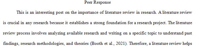 The literature review process is one of the most important parts of research