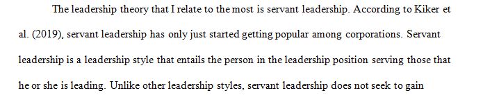 Which leadership theory do you relate to most and why