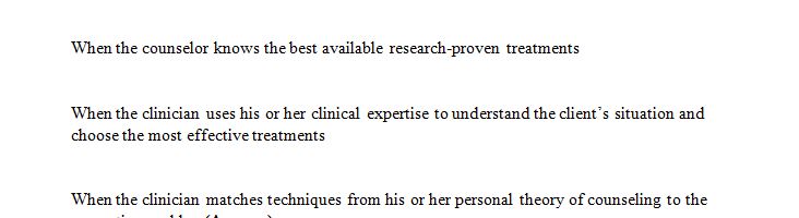 Which of the following is not an indication of evidence-based practice