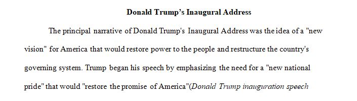 assess the principle narrative present in Donald Trump's Inaugural Address