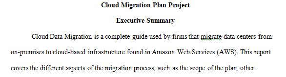  Cloud Migration Plan