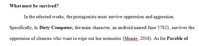 Compare and contrast the theme of survival as it appears in Parable of ...