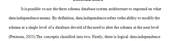 Define the data independence concept provided by the three-schema database systems architecture.