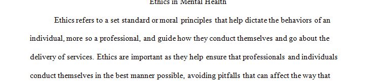 Describe two concrete examples of a conflict of interest in the mental health field