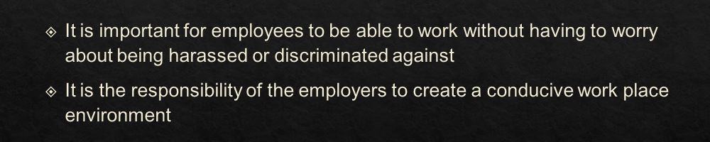 Develop a training PowerPoint presentation on discrimination and sexual harassment in the workplace