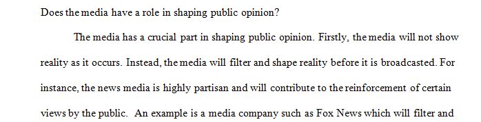 Does the media have a role in shaping public opinion