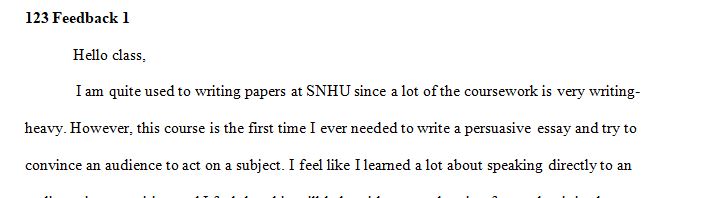 I am quite used to writing papers at SNHU since a lot of the course work is very writing heavy