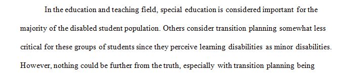 Parental Involvement in Secondary Special Education Transition Planning