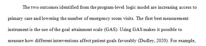 Research and select the instruments that you would use for measurement of your program outcomes