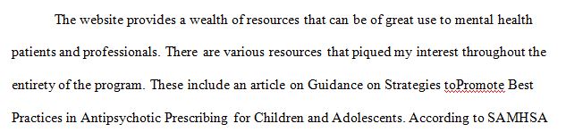 Review the SAMHSA website located in the topic resources