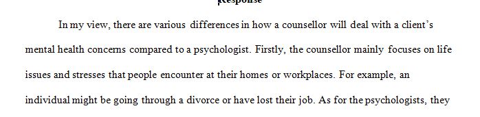 Some individuals may find it difficult to differentiate between the counseling profession and other mental health professionals