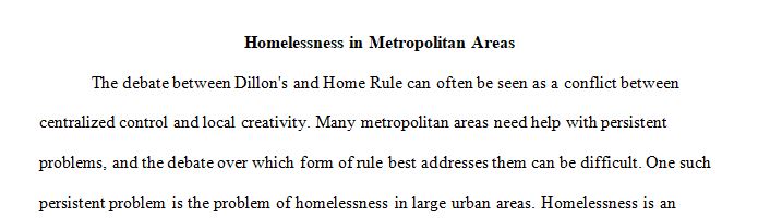 The Dillon’s Rule versus Home Rule Debate