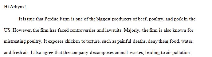 Answer preview to  

APA

words

The Perdue case is about a lawsuit that was filed against the Perdue Farms