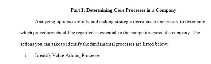 Choosing which processes are core to a firm’s competitive position is a key strategic decision. 