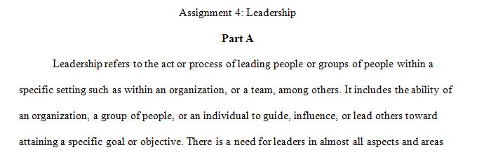 Describe charismatic leadership in your own words.