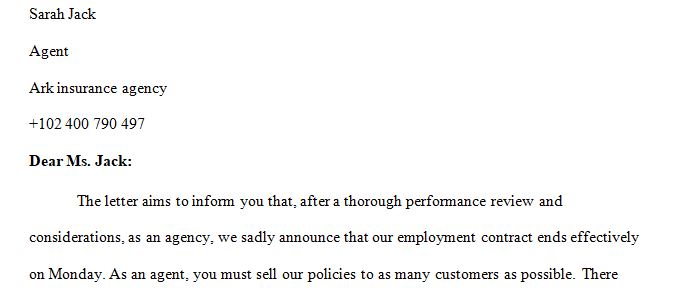 Design 3 template letters that could be used to address employee performance and improve employee or organizational performance.