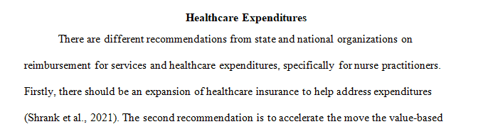 How expenditures and reimbursement impact the health care system for providers