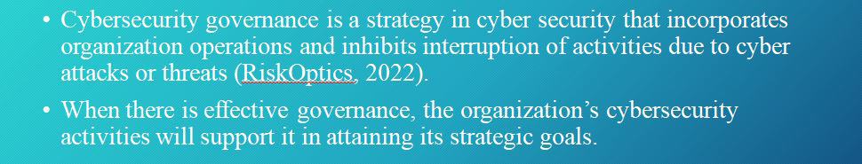 CYB/405: Information Systems Governance