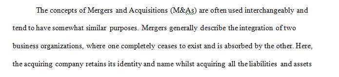 Read chapter 23 in the textbook on Mergers and Acquisitions