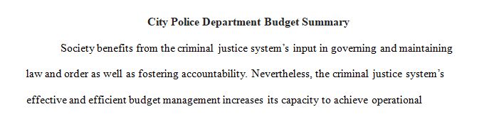 Select a local, state, or federal criminal justice agency that you currently work for