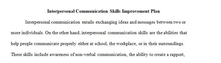 Select a specific aspect of interpersonal communication that you would like to work on improving.