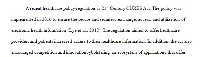 Study a recent nursing informatics-related healthcare policy