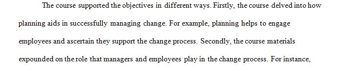 summarize how the planning process can help successfully manage change.