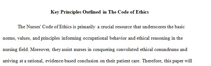 What are the key principles outlined in The Code of Ethics for Nurses 