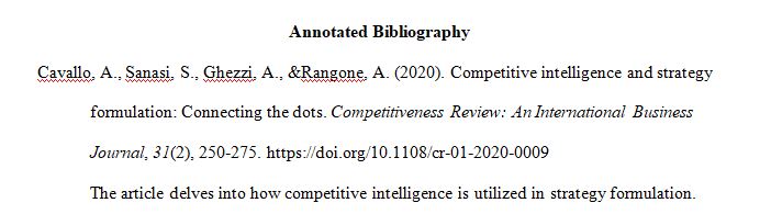 Wk 2 - Annotated Bibliography