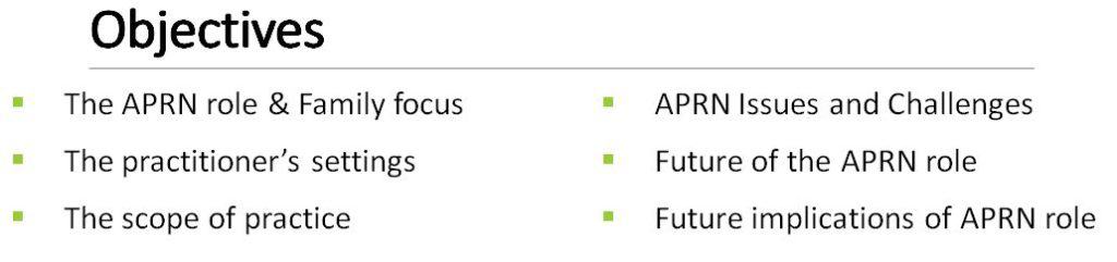 the development of a voice thread presentation on one of the different APRN roles