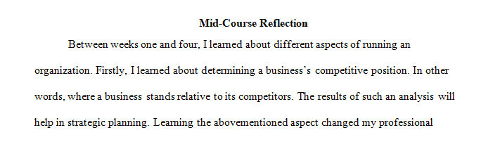 Mid-Course Reflection