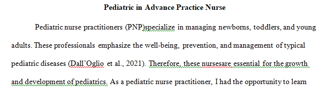 Pediatric in Advance Practice Nurse