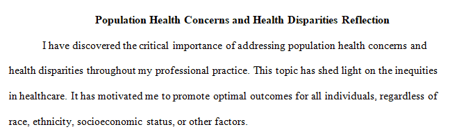 Population Health Concerns and Health Disparities 