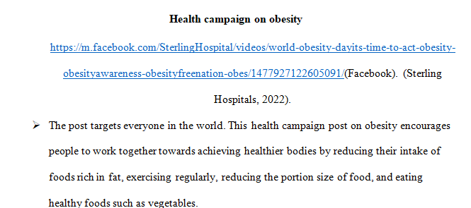 My health topic is obesity