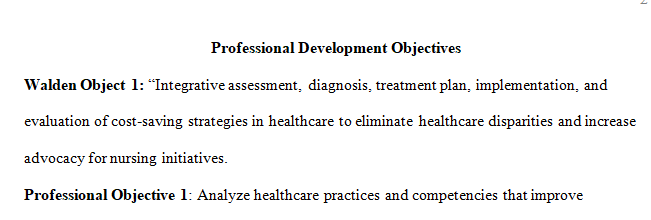 Professional Development Objectives