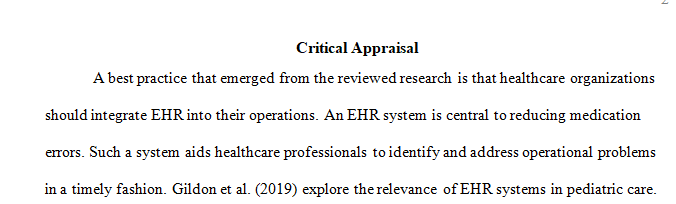 Critical appraisal of research