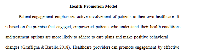 Describe a health promotion model used to initiate behavioral changes