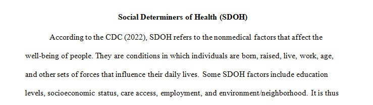 Identify the social determinates of health (SDOH) contributing to the family's health status