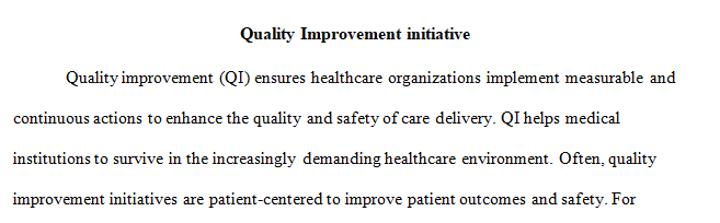 Propose a quality improvement initiative from your place of employment that could easily be implemented if approved