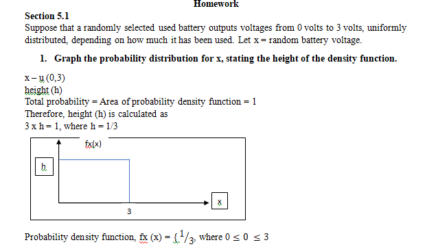 Suppose that a randomly selected used battery outputs voltages from 0 volts to 3 volts,uniformly distributed