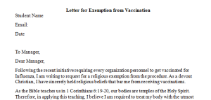 Write A Letter Describing The Nature Of Your Sincerely Held Religious 