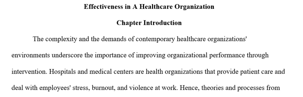 How Emotional Intelligence and Organizational Psychology can Increase Effectiveness in a Healthcare Organization