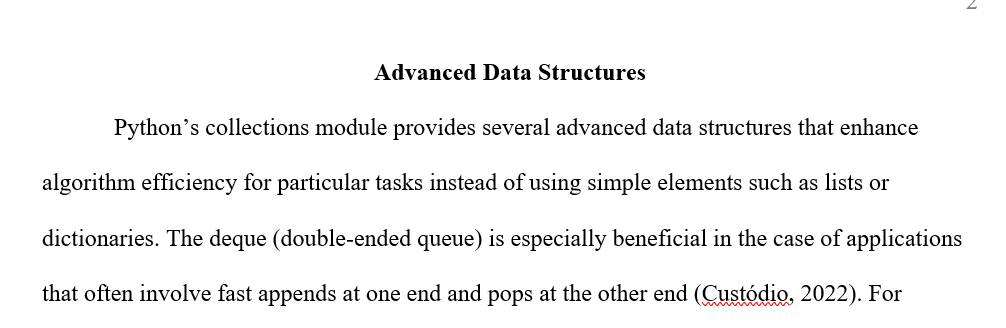 How can advanced data structures like deque, Ordered Dict, and Counter be utilized