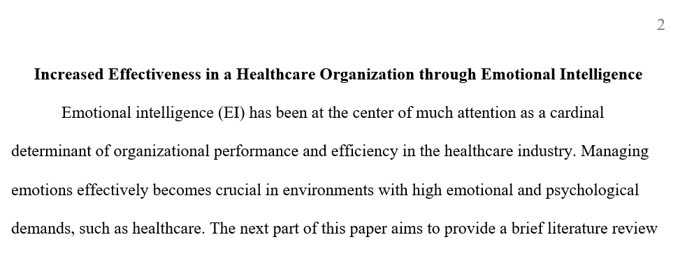 Review on new Sources that build on Increased Effectiveness In a Healthcare Organization