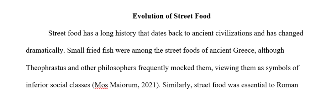 What is the History behind Street Foods