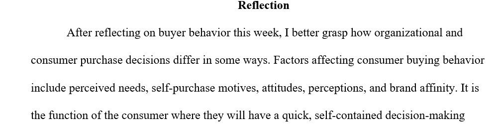 Writing should be a reflection of what you learned in class, readings, training videos