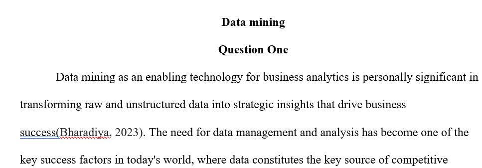 How does mining as an enabling technology for business analytics resonate