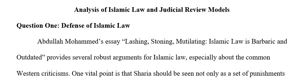 Some aspects of Islamic law are inappropriate for modern times