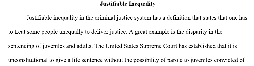 Explain the legal and ethical basis for supporting that inequality