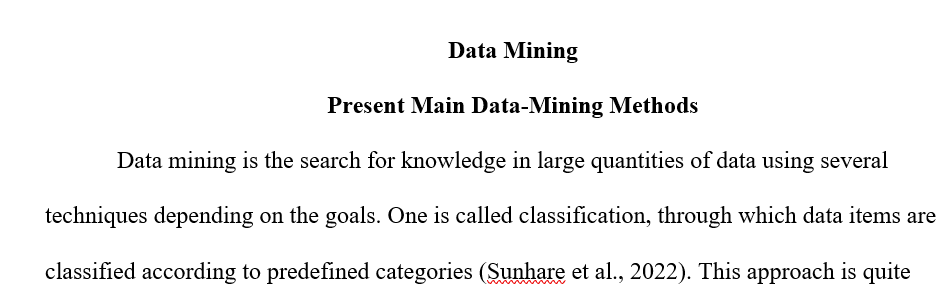 Discuss the main data-mining methods